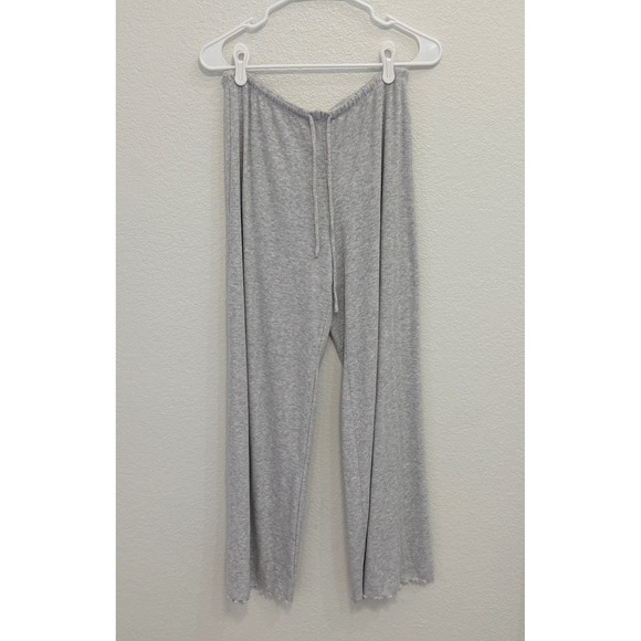 Garage Other - Garage Womens Gray Pointelle Knit Wide Leg Lounge Pants Lettuce Hem Small